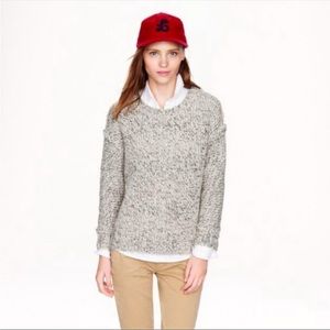 J Crew Heavyweight Marled Cotton Wool Alpaca Bracelet Sleeve Sweater